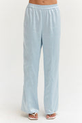 Pantalon en satin à enfiler Coupe droite décontractée Taille élastique Femme