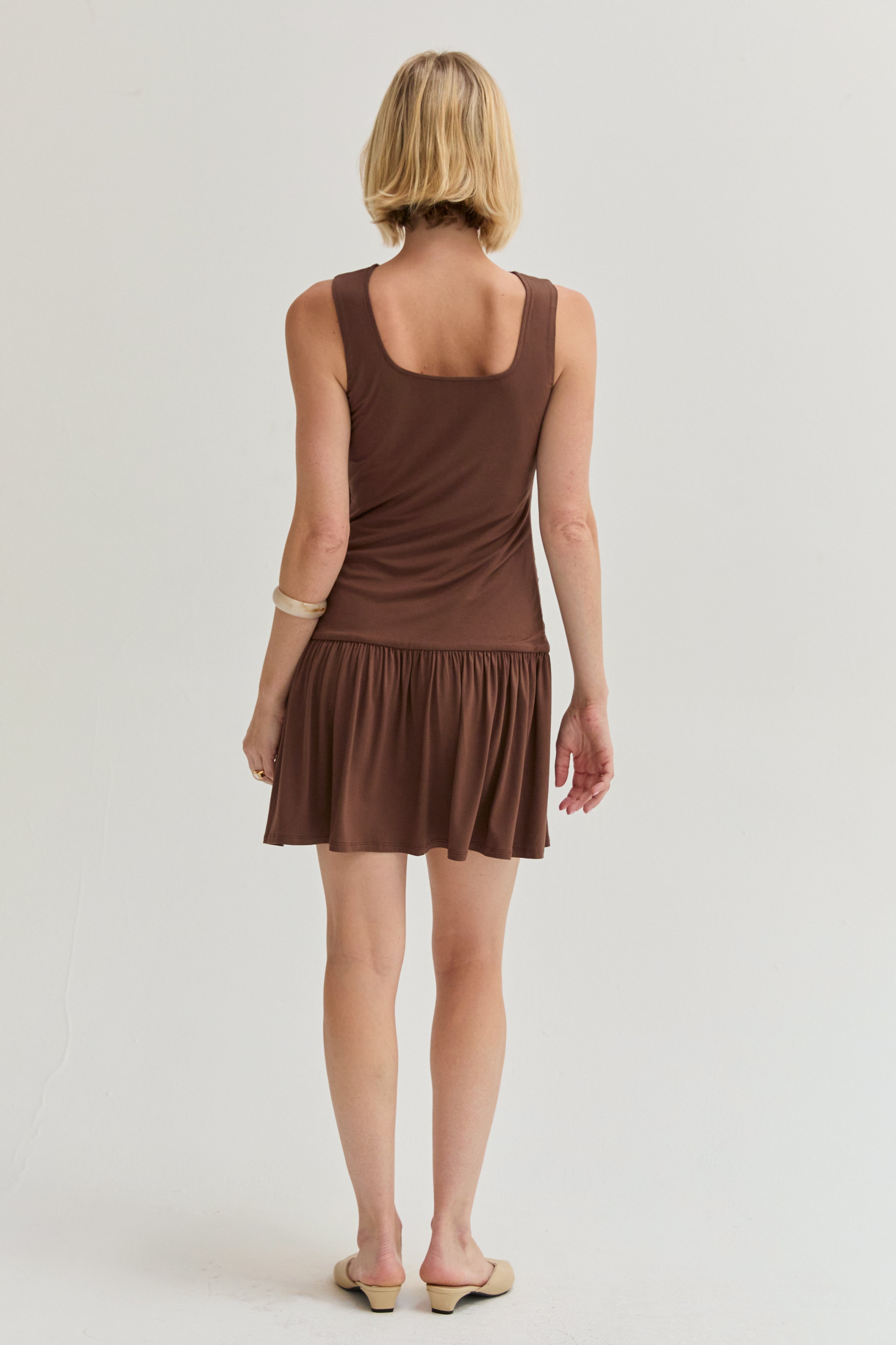 Mini-robe en maille froncée
