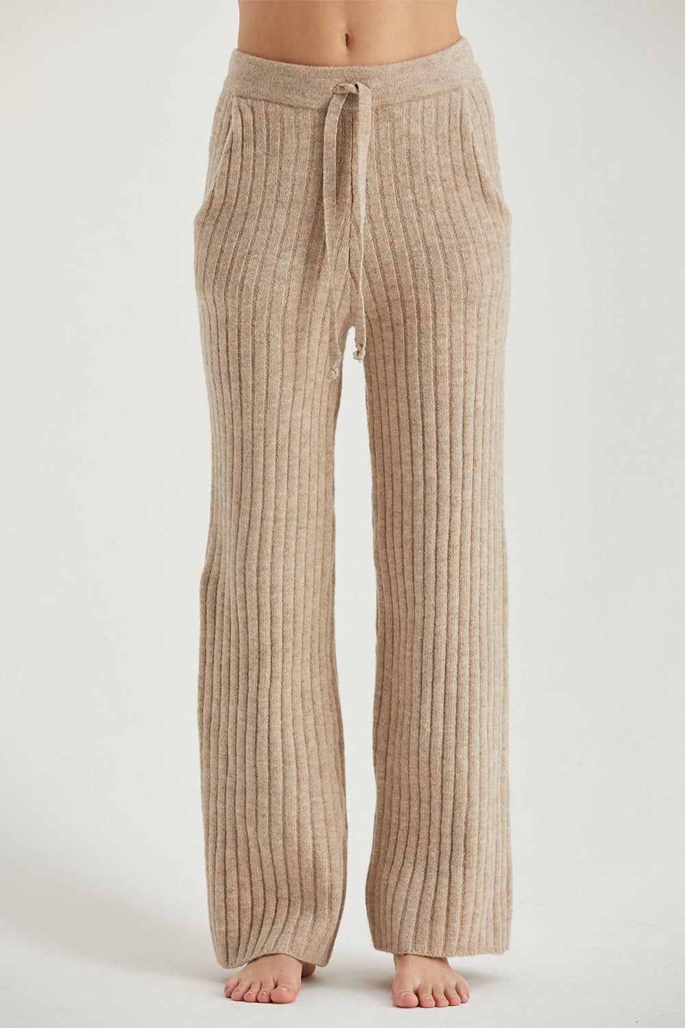Pantalon pull côtelé ambre