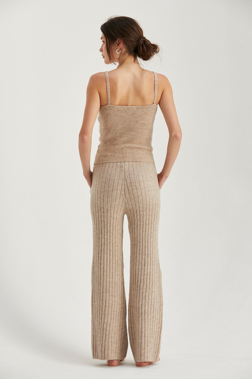 Pantalon pull côtelé ambre