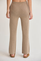 Pantalon large en tricot doux avec cordon de serrage à la taille