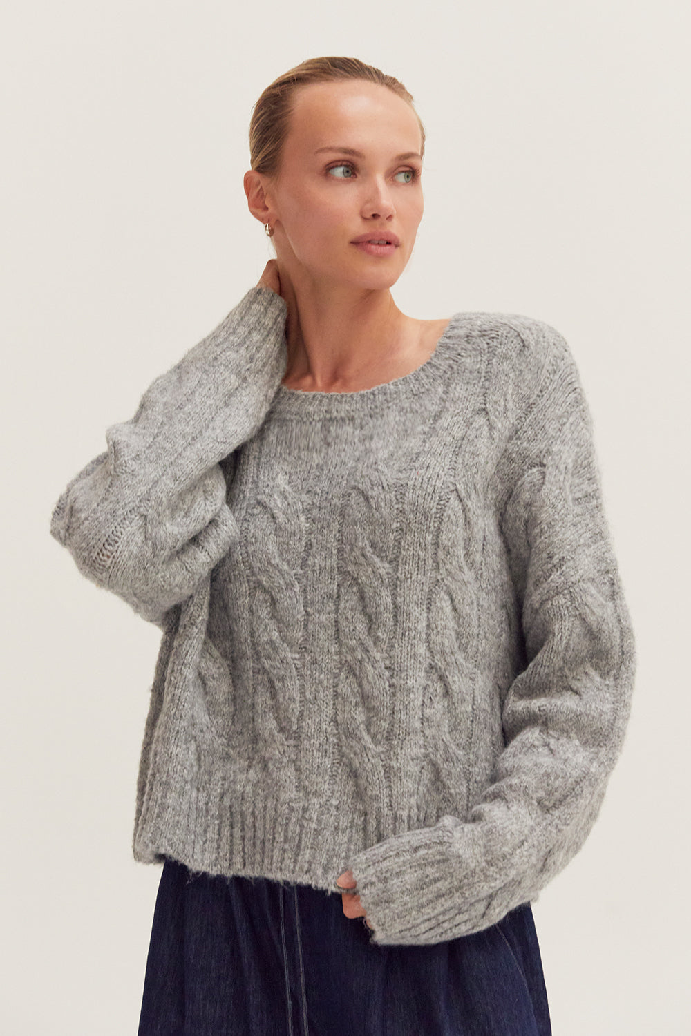 Pull en maille torsadée