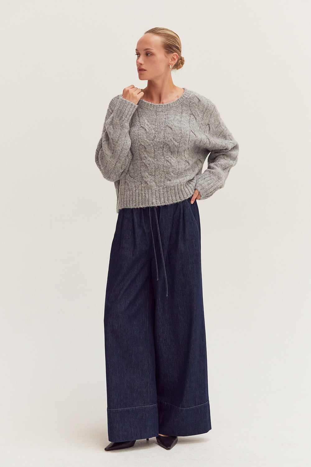 Pull en maille torsadée