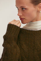 Pull en maille torsadée