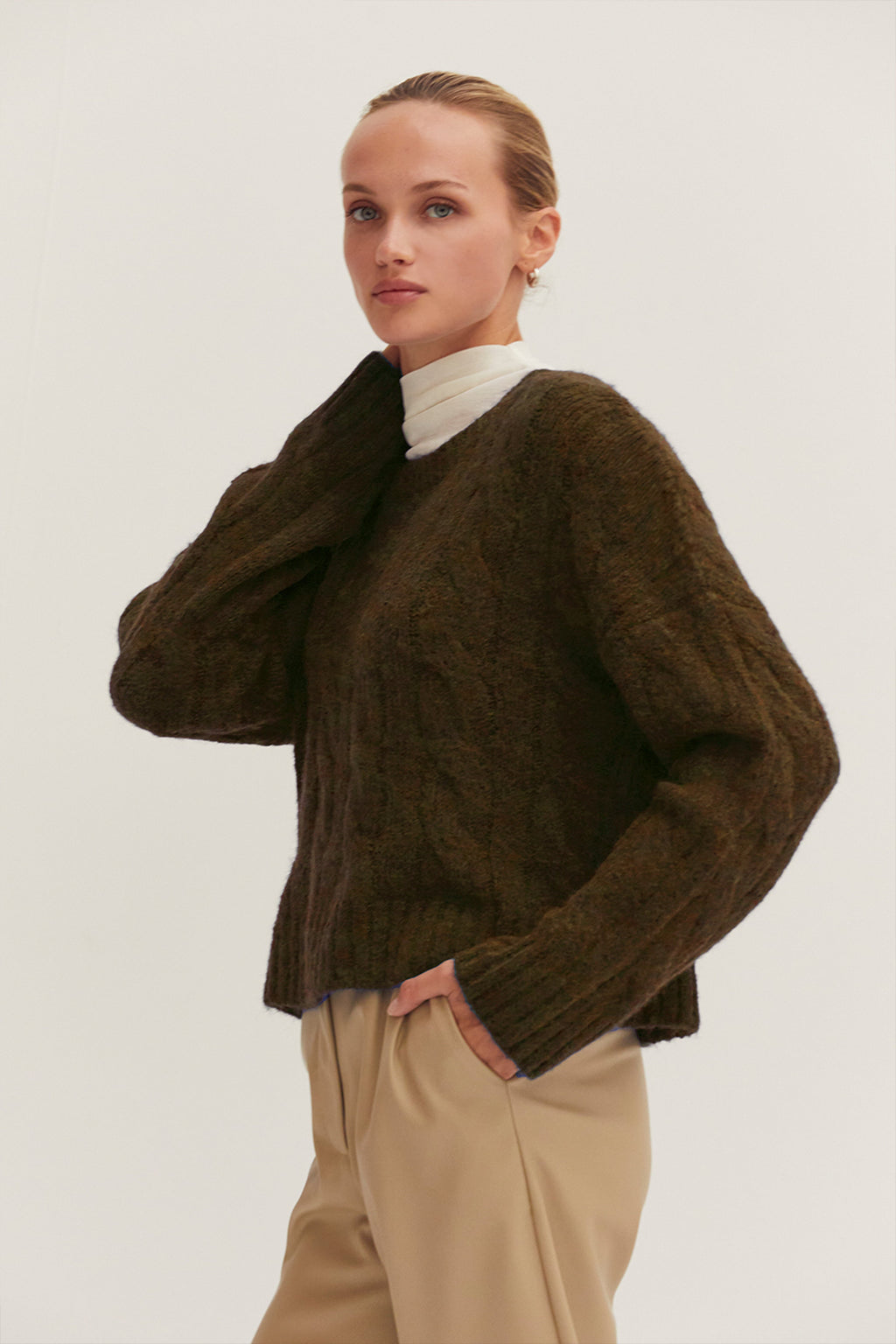 Pull en maille torsadée
