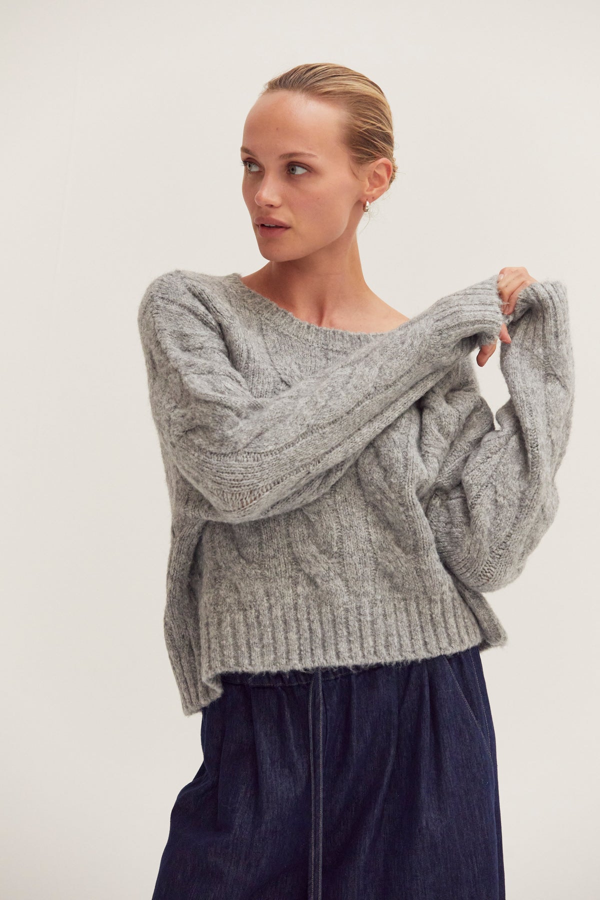 Pull en maille torsadée
