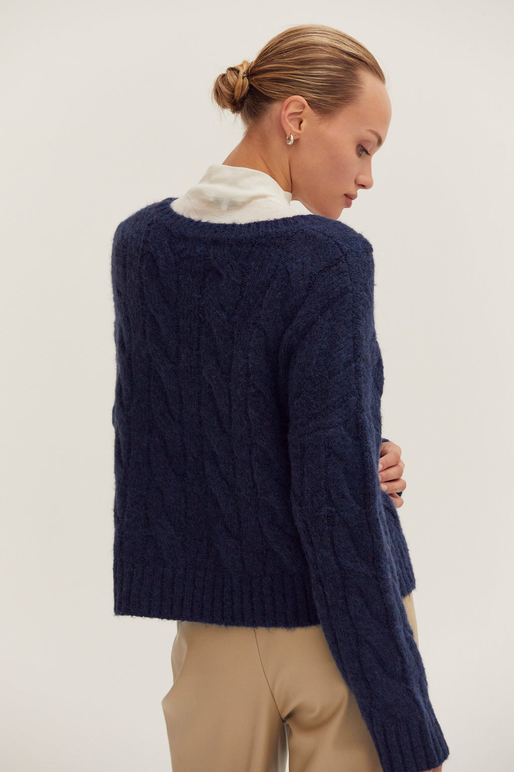 Pull en maille torsadée