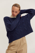Pull en maille torsadée