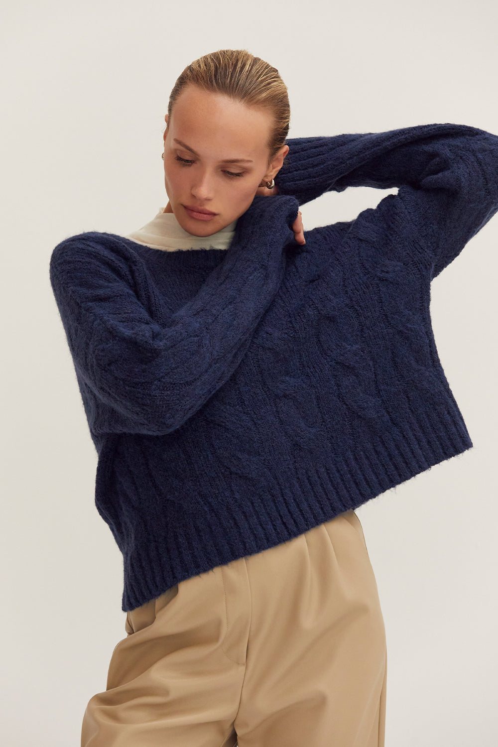 Pull en maille torsadée