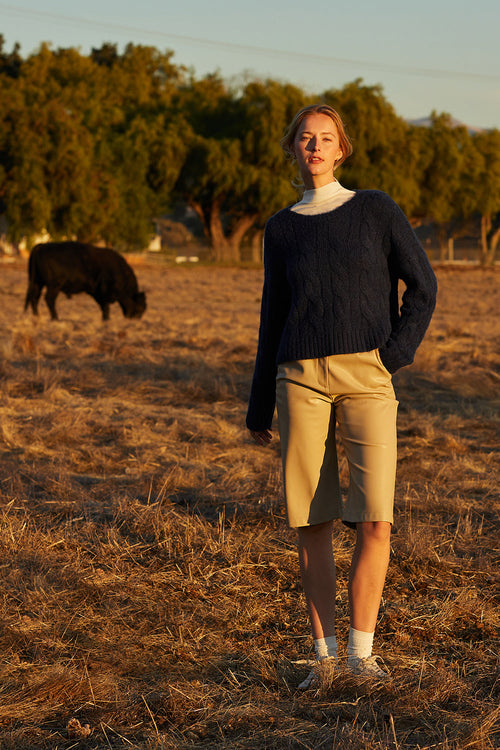 Pull en maille torsadée