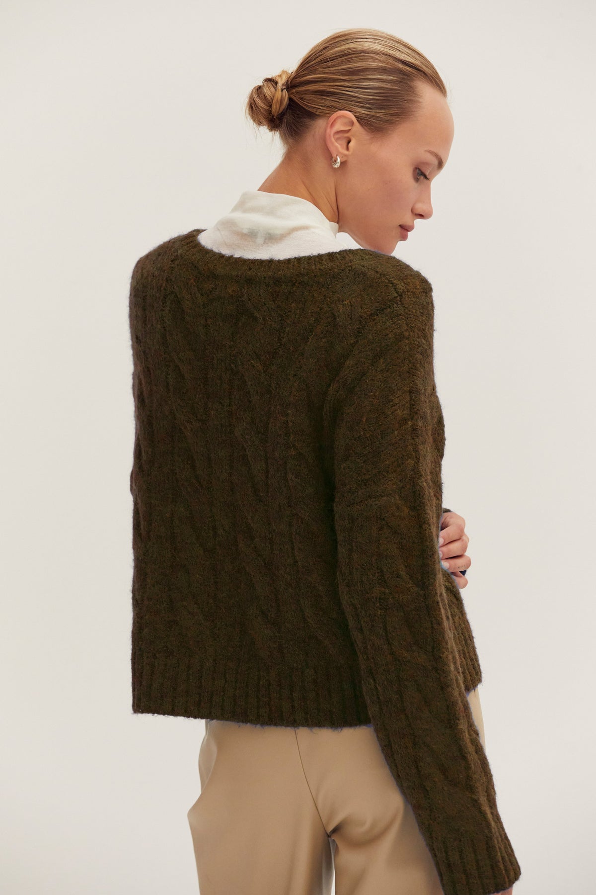 Pull en maille torsadée