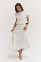 Jupe longue étagée en Tencel Daisy