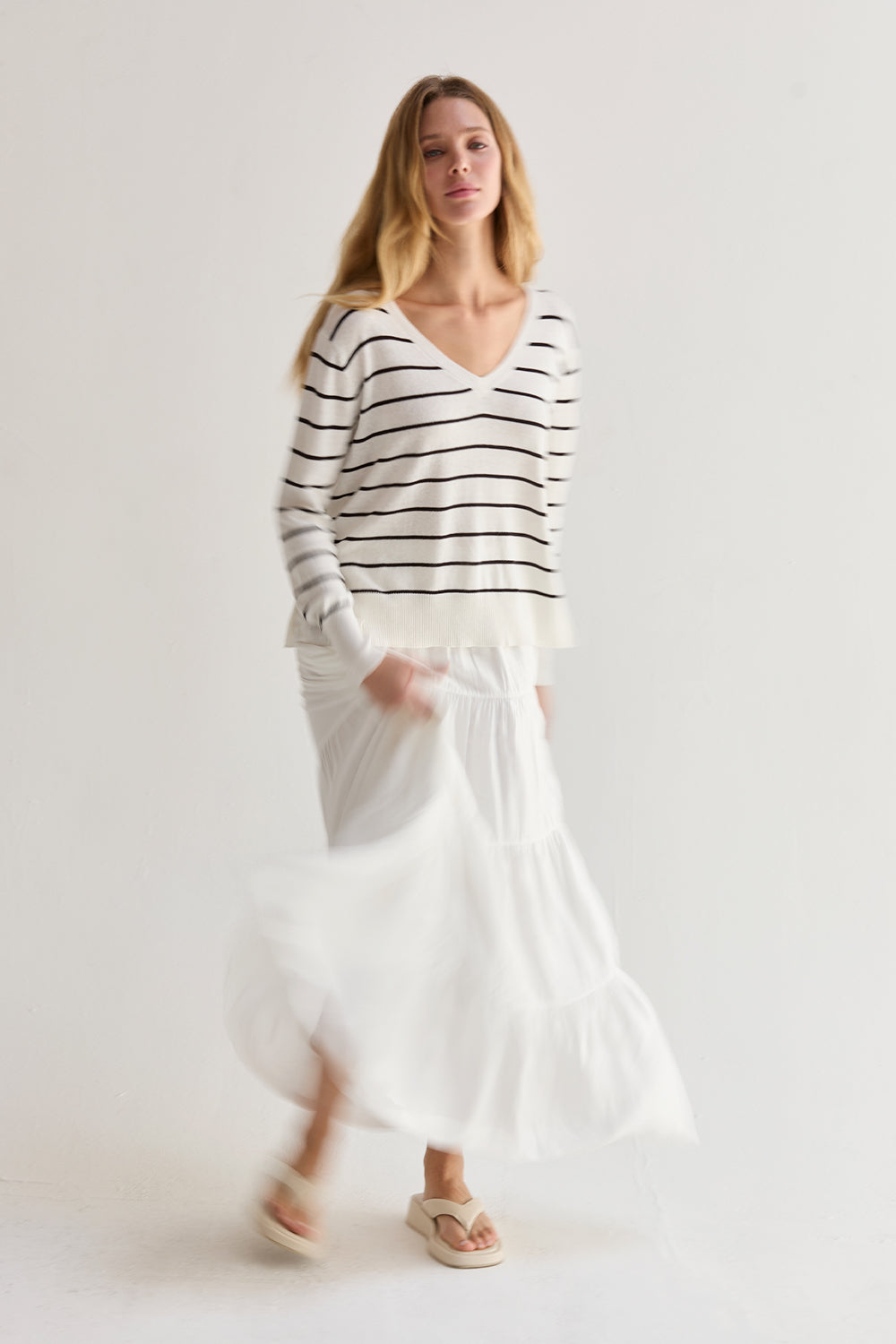 Jupe longue étagée en Tencel Daisy