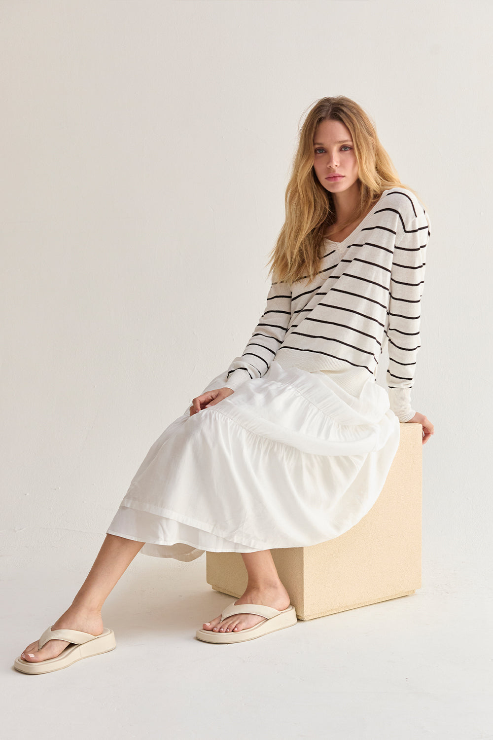 Jupe longue étagée en Tencel Daisy