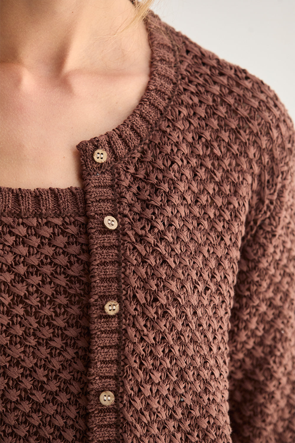 Ensemble gilet et débardeur en maille tressée