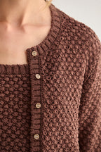 Ensemble gilet et débardeur en maille tressée