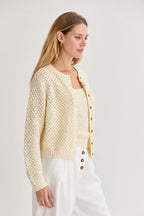Ensemble gilet et débardeur en maille tressée