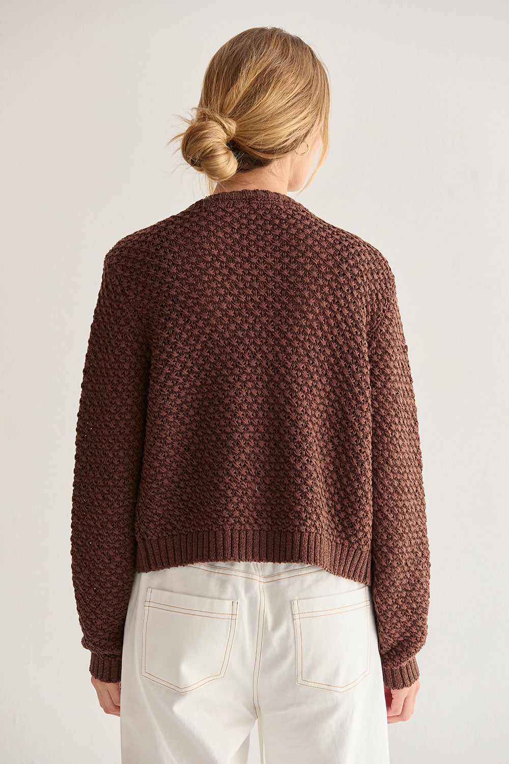 Ensemble gilet et débardeur en maille tressée