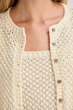 Ensemble gilet et débardeur en maille tressée